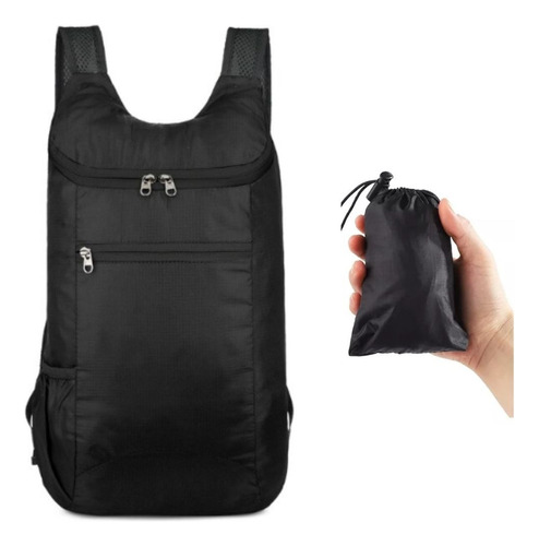 Pack Mochila Plegable + Bolso Porta Mochila