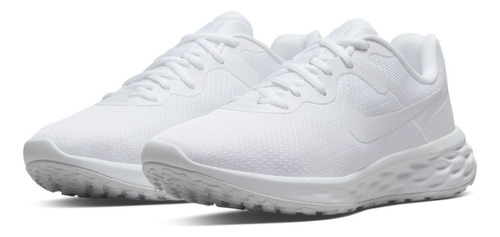 Tenis De Running Para Mujer Nike Revolution 6 Blanco Color Blanco/blanco/blanco Talla 26 Mx