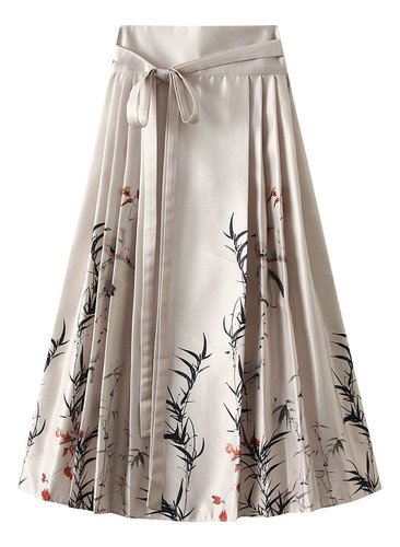 Falda Elegante Estampada Vintage Para Mujer