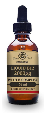 Vitamina B12 Liquida Vegana 2000 Mcg,  B-complex