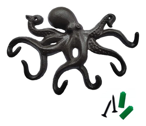 Octopus - Colgador Para Llaves De Pared De Hierro Fundido, G