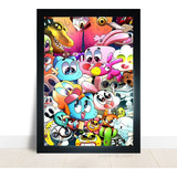 Quadro Marvel Vs Capcom Street Fighter Gamer Moldur Vidro A3