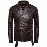 Chamarras Para Hombre Biker Slim De Cuero Rompevientos