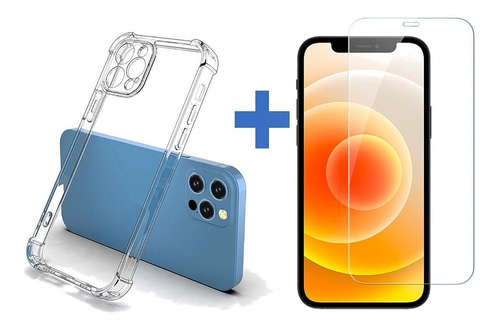 Carcasa Gel Silicona Para iPhone Y Lámina Vidrio Templado