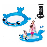 Pileta Inflable Bestway Ballena Con Spray + Inflador 170x198