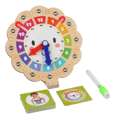 Reloj Didáctico, Reloj De Madera, Juguetes Para Niños,