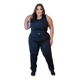 Conjunto Fitness Feminino Suplex Legging E Top Plus Size Exg