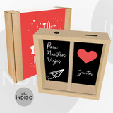 Alcancia Doble Amor Viajes Personalizado Artesanal