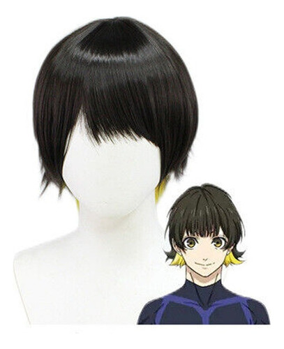 Blue Lock Bachira Meguru Peluca Cosplay Corto Pelo 32cm A