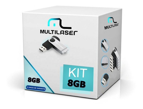 Kit 20 Pendrive 8gb Multilaser Usb Original Lacrado Atacado