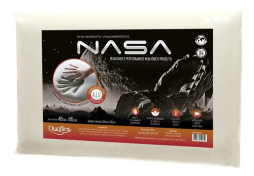 Travesseiro Nasa 3d Original Duoflex Confortável Antiácaros