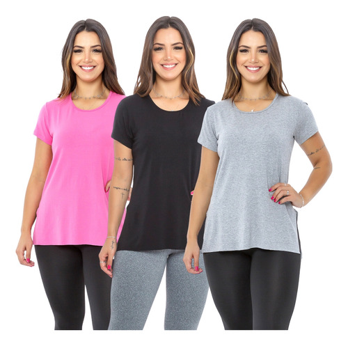 Kit 3 Blusas Femininas De Academia Vest Legging Do P Ao Eg 