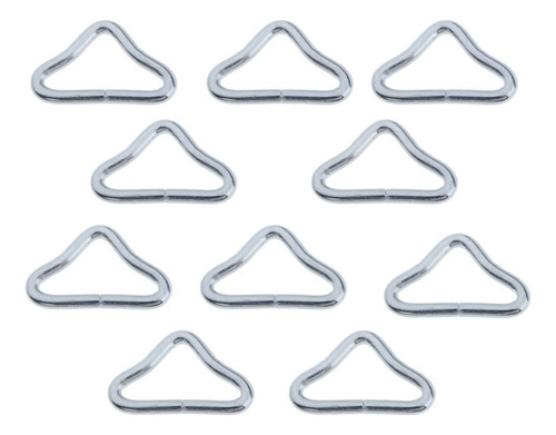 Paquete De 80 Anillos Triangulares Plateados Con Hebilla