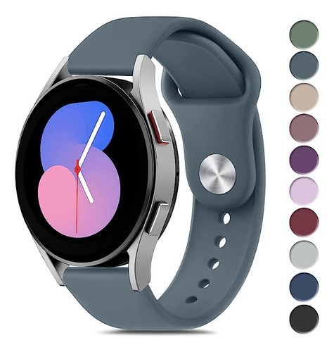 Malla De Silicona Para Samsung Galaxy Watch 5/5 Pro Azul Gri