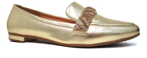 Sapato Vizzano Mocassim Bico Fino 1351.107 (106) - Dourado/b