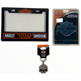 Kit Harley Davidson Portaplaca Llavero Emblema Hd