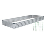 Cama De Jardín Elevada Galvanizada De 12 X 4 X 1 Pies, Kit D