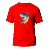 Camisa Tubarão Roupa Infantil Menino 1 Ao 6 Camiseta Algodão
