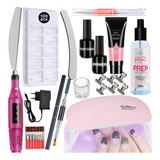 Kit Polygel Poligel Alongamento Unha Gel Lixadeira + Molde