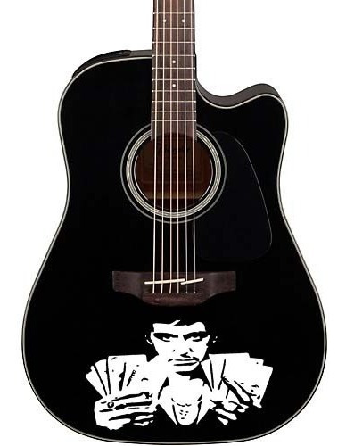 Sticker Vinil Para Guitarra Acustica Scarface Cara Cortada