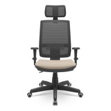 Cadeira Brizza 3d Back System Com Apoio Diversas Cores Cor Bege Material Do Estofamento Poliéster Crepe