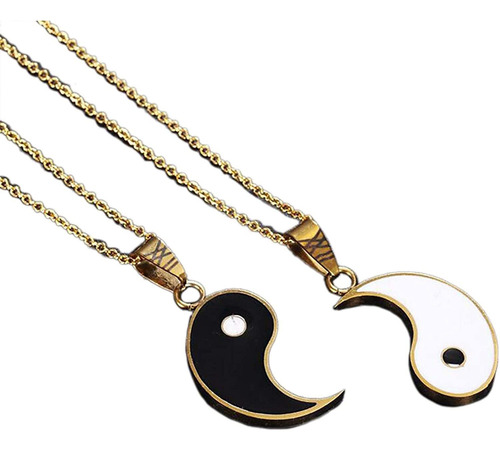 Yin Yang - Collar Con Colgante De Rompecabezas A Juego Para 