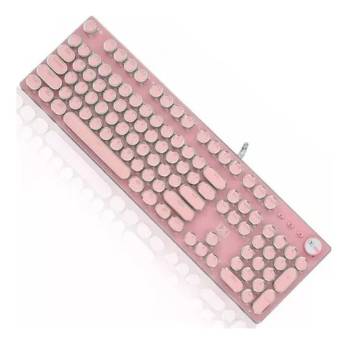 Teclado Gamer Mecanico Rgb Teclas Redondas Led