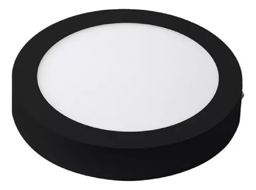 Panel Plafon Led Redondo Aplicar 12w 12cm Blanco Frio Negro