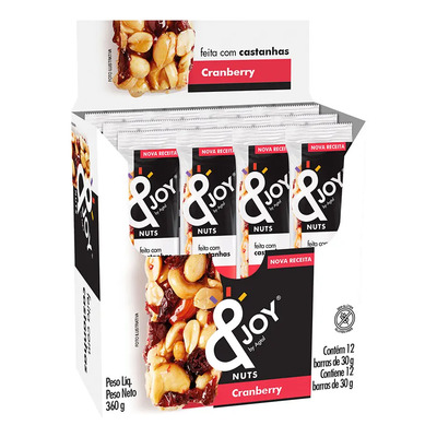 Barra De Castanha Nuts Ejoy Cranberry Caixa Com 12 Un 30g | MercadoLivre