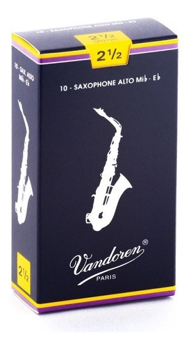 Cañas Para Saxo Alto Vandoren 2 ½ Sr2125 (10 Unidades)