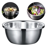 Bowl Tigela Bacia Europa Saladeira Com Borda Inox 22 Cm Cor Prateado