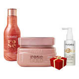 Hobety Rose Gold Shamp E Masc 300g + Bifásico Leave-in 110ml