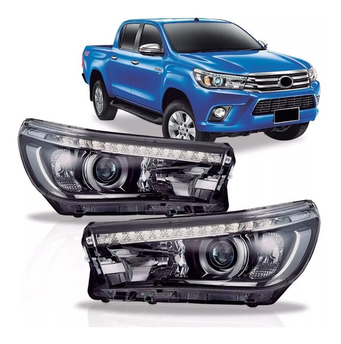 Farol Dianteiro Hilux Srx Com Led 2017 2018 2019 Novo