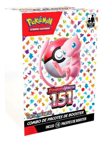 18 Boosters Cards Pokémon Escarlate E Violeta 151 Copag