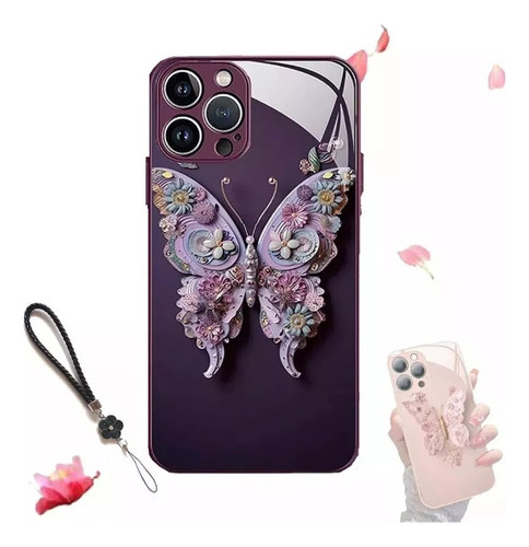 Funda De Teléfono Con Estampado De Mariposas En 3d