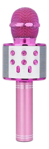 Microfono Inalambrico Karaoke Bluetooth Y Bocina Diversion Color Rosa