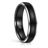 Frank S Burton Anillo Tungsteno Negro Para Hombre Y Mujer 6