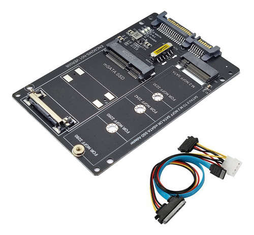 Tarjeta Adaptadora Ngff+msata A Sata3.0+cable M2 Key B-m Ssd