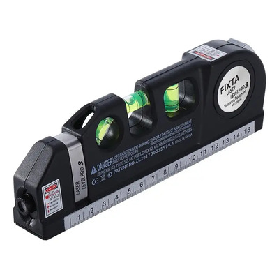 Cinta Métrica Negra Regla Nivel Láser Horizontal 3 Modos Zp | Envío gratis