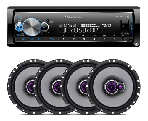 Radio Pioneer Mvh-x700br Bluetooth Usb + 4 Falantes Ts1760