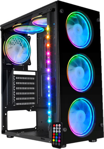 Gabinete Gamer Vidro Temperado C/ 3x Fan Cooler Rgb + Fita