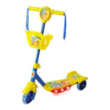 Patinete Dm Toys  Com Cesta Floresta Divertida  Amarelo E Azul  Para Crianças