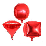 Set 3 Globos 4d Figura Geometricas Gigantes Boda Cubo Esfera