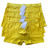 Qikun Pack 6 Boxer Short Corto De Hombre Amarillo Liso