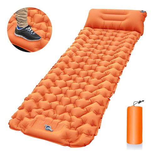 Colchón Inflable Genérica Inflatable Mattress Color Naranja De 