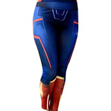 Leggings Capitan Marvel Avengers Mallas Mujer Licra Legings