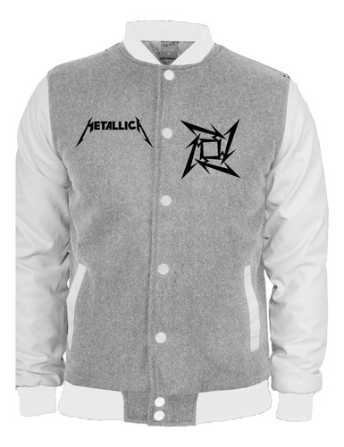 Casaco Moletom Metallica College Blusa Moleton Rock Caveira 