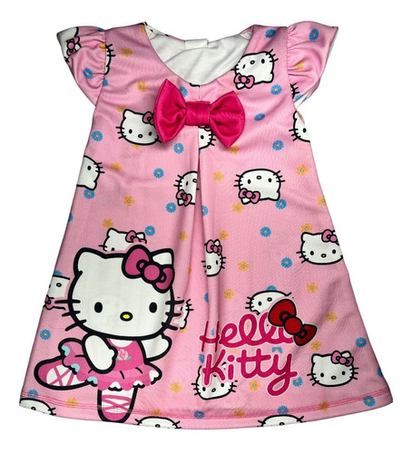 Vestido Batita Casual Hello Kitty Moños