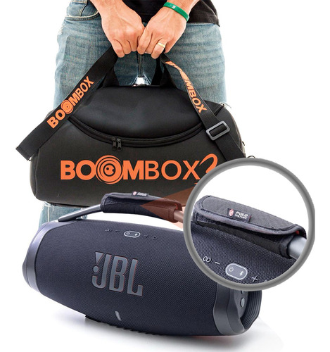 Kit Bolsa Para Jbl Boombox 3 + Protetor De Alça E Ombro Plus