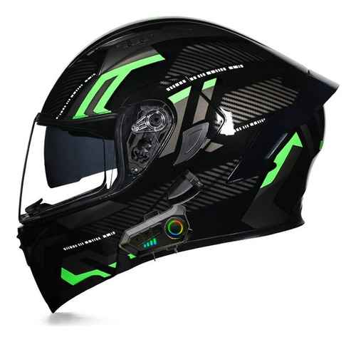 Casco Modular Bluetooth Motocicleta Abatible De Cara